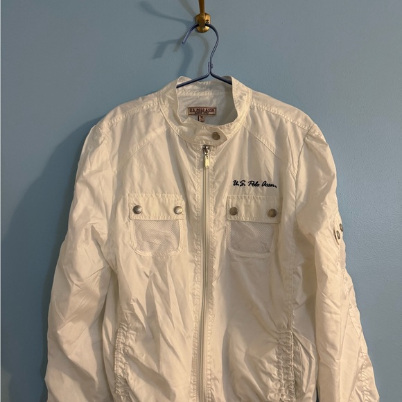 vintage U.S. polo assn full zip white windbreaker size XL - Picture 2 of 6